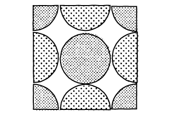 Stylised black and white screentone illustration of colored shapes arranged to a pattern